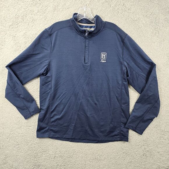 Vineyard Vines Men's Jim Nantz Sawgrass Blue Quarter Zip Performance Golf Sze M - Picture 1 of 10